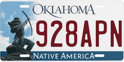 OK license plate 928APN