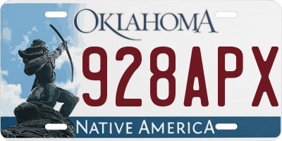 OK license plate 928APX