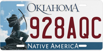 OK license plate 928AQC