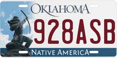 OK license plate 928ASB