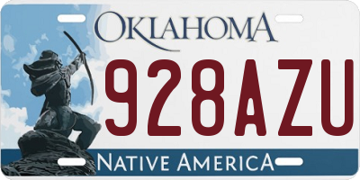 OK license plate 928AZU