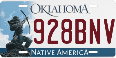 OK license plate 928BNV