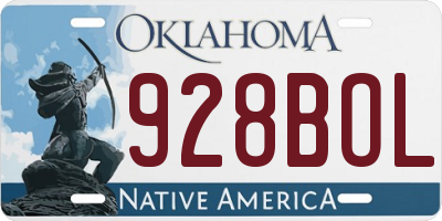 OK license plate 928BOL