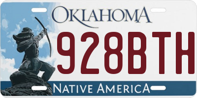 OK license plate 928BTH