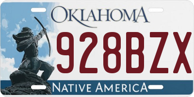 OK license plate 928BZX