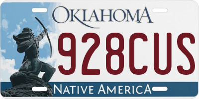 OK license plate 928CUS