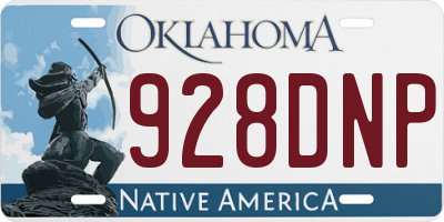 OK license plate 928DNP