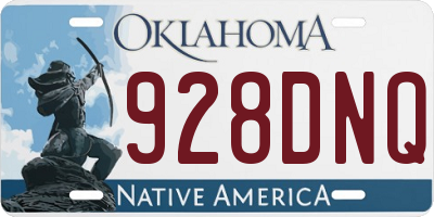 OK license plate 928DNQ