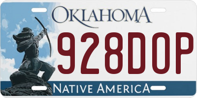 OK license plate 928DOP