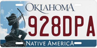 OK license plate 928DPA