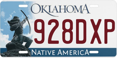 OK license plate 928DXP