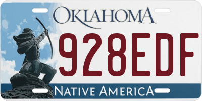 OK license plate 928EDF