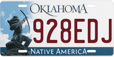 OK license plate 928EDJ