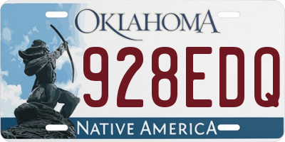 OK license plate 928EDQ