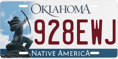 OK license plate 928EWJ