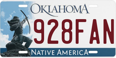 OK license plate 928FAN