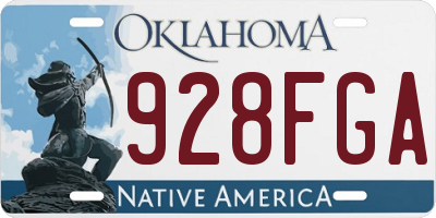 OK license plate 928FGA