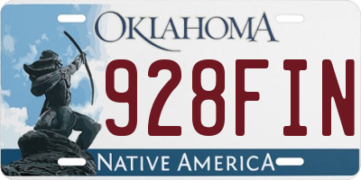 OK license plate 928FIN
