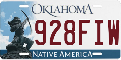 OK license plate 928FIW
