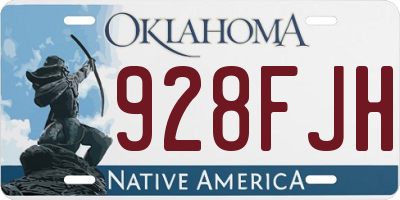 OK license plate 928FJH