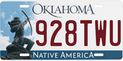 OK license plate 928TWU