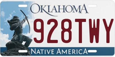 OK license plate 928TWY