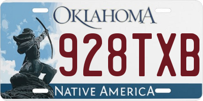 OK license plate 928TXB