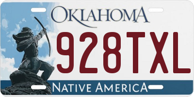OK license plate 928TXL
