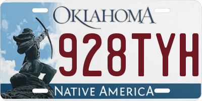 OK license plate 928TYH