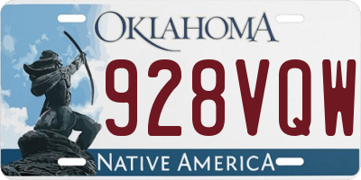 OK license plate 928VQW