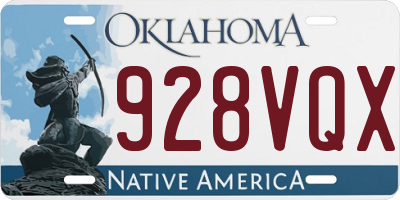 OK license plate 928VQX