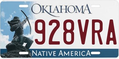 OK license plate 928VRA