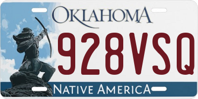 OK license plate 928VSQ