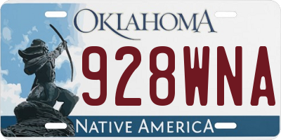 OK license plate 928WNA