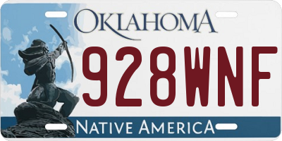 OK license plate 928WNF
