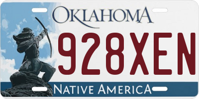OK license plate 928XEN