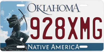 OK license plate 928XMG