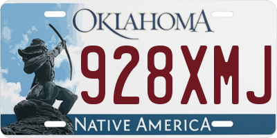 OK license plate 928XMJ