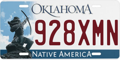 OK license plate 928XMN