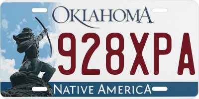 OK license plate 928XPA