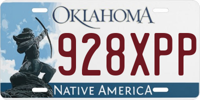 OK license plate 928XPP
