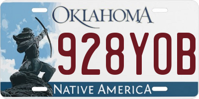 OK license plate 928YOB