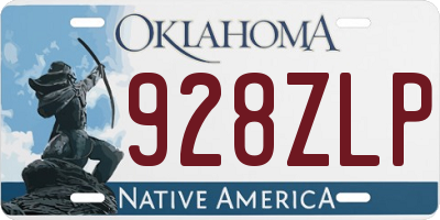 OK license plate 928ZLP