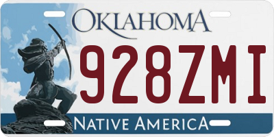 OK license plate 928ZMI