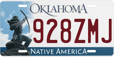 OK license plate 928ZMJ