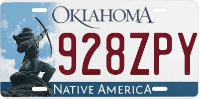 OK license plate 928ZPY