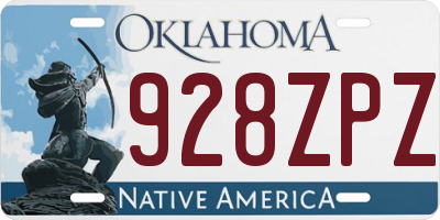 OK license plate 928ZPZ
