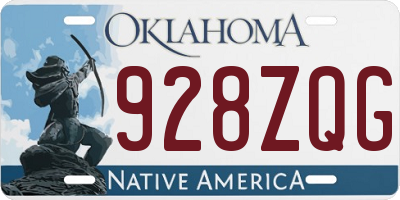 OK license plate 928ZQG