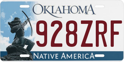 OK license plate 928ZRF
