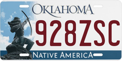 OK license plate 928ZSC